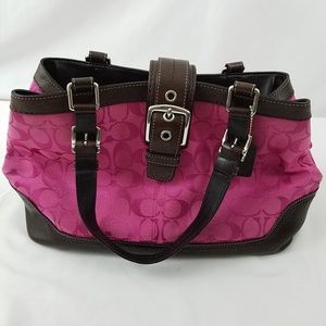 Coach Purse Leather Canvas Pink G08510-F13020